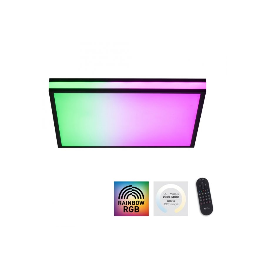 JUST LIGHT. 14110-18 - LED RGBW Dimmable φωτιστικό οροφής MARIO BLACK LED/19,5W/230V 2700-5000K + τηλεχειριστήριο