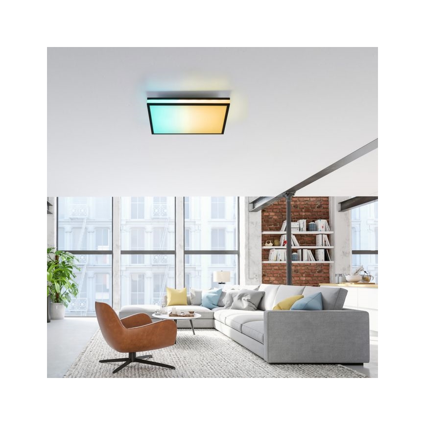 JUST LIGHT. 14110-18 - LED RGBW Dimmable φωτιστικό οροφής MARIO BLACK LED/19,5W/230V 2700-5000K + τηλεχειριστήριο