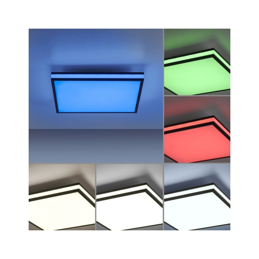 JUST LIGHT. 14110-18 - LED RGBW Dimmable φωτιστικό οροφής MARIO BLACK LED/19,5W/230V 2700-5000K + τηλεχειριστήριο