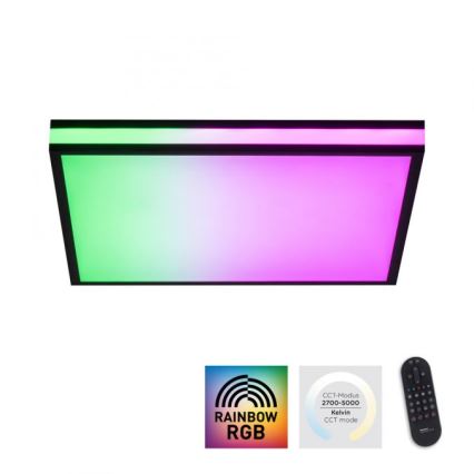JUST LIGHT. 14110-18 - LED RGBW Dimmable φωτιστικό οροφής MARIO BLACK LED/19,5W/230V 2700-5000K + τηλεχειριστήριο