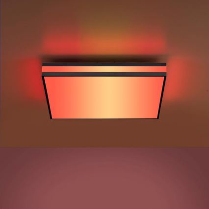 JUST LIGHT. 14110-18 - LED RGBW Dimmable φωτιστικό οροφής MARIO BLACK LED/19,5W/230V 2700-5000K + τηλεχειριστήριο