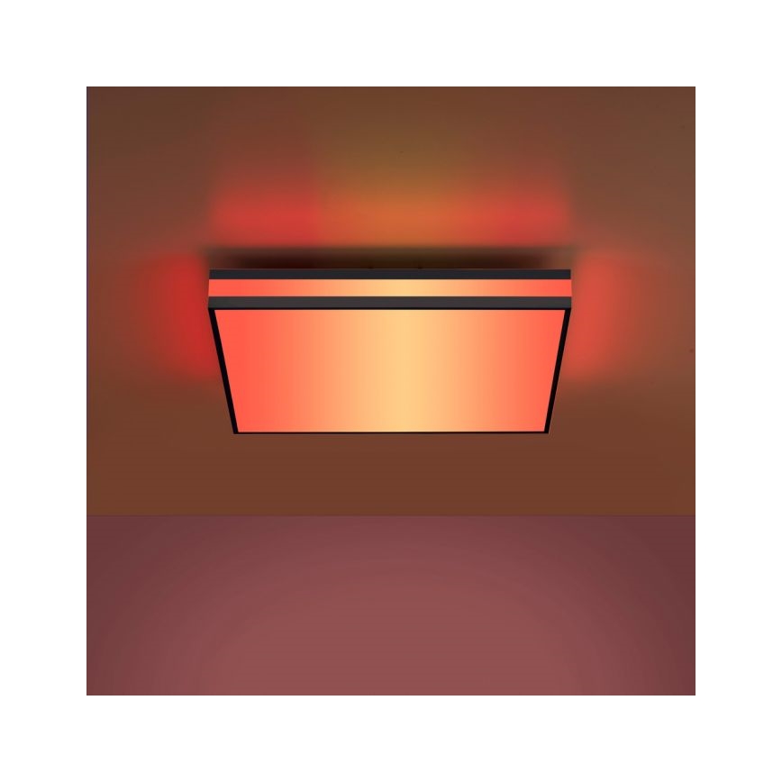 JUST LIGHT. 14110-18 - LED RGBW Dimmable φωτιστικό οροφής MARIO BLACK LED/19,5W/230V 2700-5000K + τηλεχειριστήριο