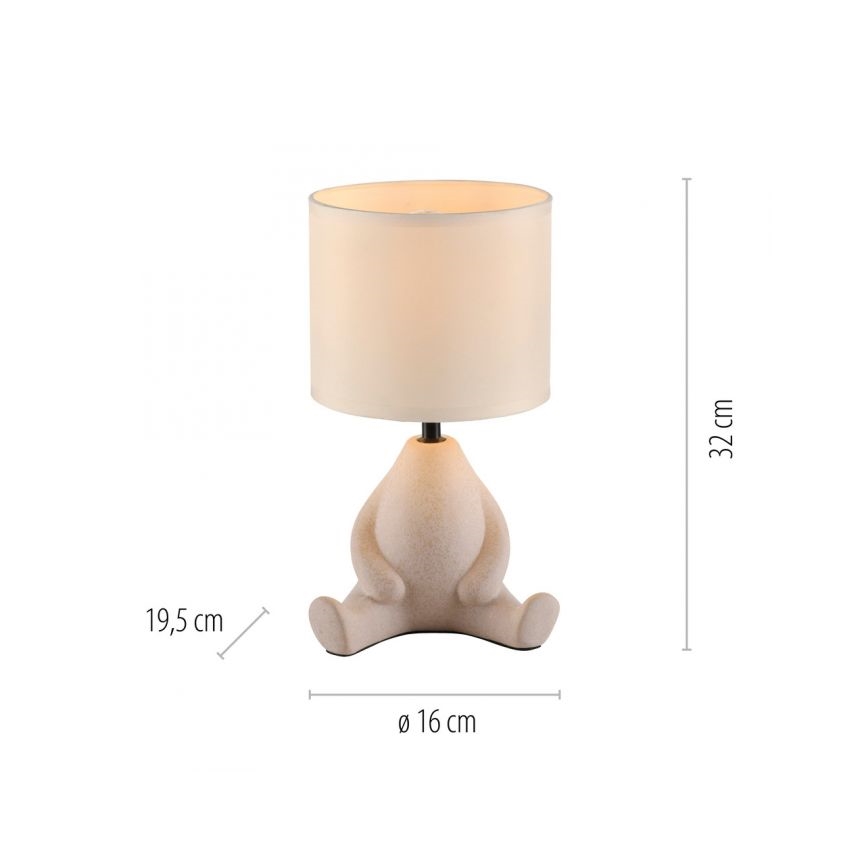 JUST LIGHT. 14190-39 - Επιτραπέζια λάμπα TED 1xE27/25W/230V μπεζ
