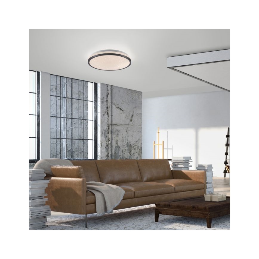 JUST LIGHT. 14293-18 - LED Dimmable φωτιστικό οροφής KYLE LED/10W/230V διάμετρος 28 cm μαύρο
