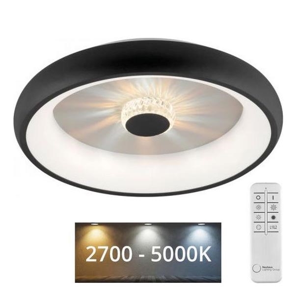 JUST LIGHT. 14384-18 - LED Dimmable φωτιστικό οροφής VERTIGO LED/29W/230V 2700-5000K μαύρο + τηλεχειριστήριο