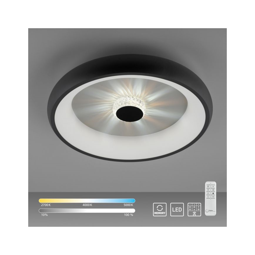 JUST LIGHT. 14384-18 - LED Dimmable φωτιστικό οροφής VERTIGO LED/29W/230V 2700-5000K μαύρο + τηλεχειριστήριο