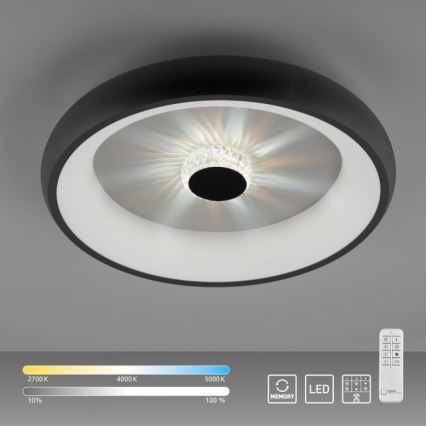 JUST LIGHT. 14384-18 - LED Dimmable φωτιστικό οροφής VERTIGO LED/29W/230V 2700-5000K μαύρο + τηλεχειριστήριο