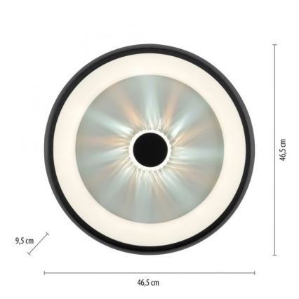 JUST LIGHT. 14384-18 - LED Dimmable φωτιστικό οροφής VERTIGO LED/29W/230V 2700-5000K μαύρο + τηλεχειριστήριο