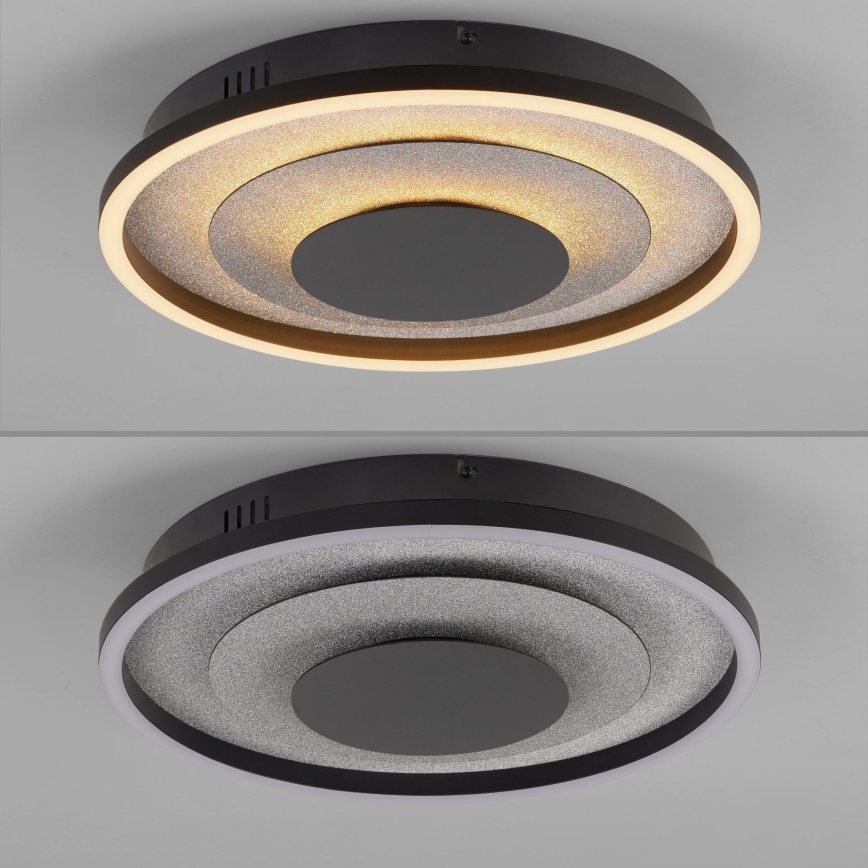 JUST LIGHT. 14409-21 - LED Φωτιστικό οροφής GLITTY LED/22W/230V Ø 40 εκ. μαύρο
