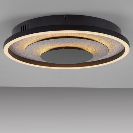 JUST LIGHT. 14409-21 - LED Φωτιστικό οροφής GLITTY LED/22W/230V Ø 40 εκ. μαύρο