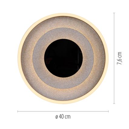 JUST LIGHT. 14409-21 - LED Φωτιστικό οροφής GLITTY LED/22W/230V Ø 40 εκ. μαύρο
