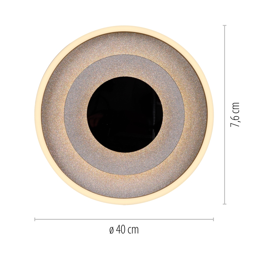 JUST LIGHT. 14409-21 - LED Φωτιστικό οροφής GLITTY LED/22W/230V Ø 40 εκ. μαύρο