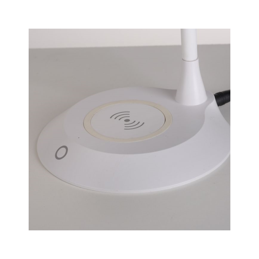 JUST LIGHT. 14414-16 - Ρυθμιζόμενη LED εύκαμπτη επιτραπέζια λάμπα αφής με ασύρματη φόρτιση PUCKI LED/4,5W/230V λευκή