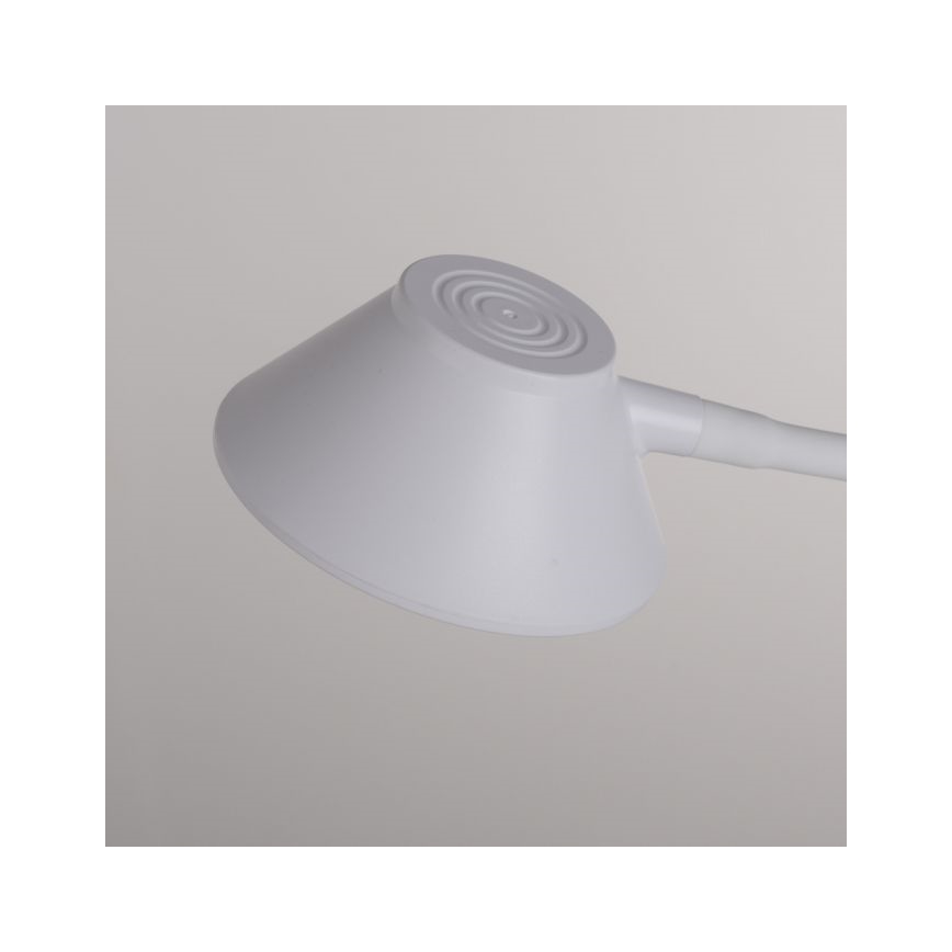 JUST LIGHT. 14414-16 - Ρυθμιζόμενη ευέλικτη επιτραπέζια λάμπα LED με αφής έλεγχο και ασύρματη φόρτιση PUCKI LED/4,5W/230V λευκή