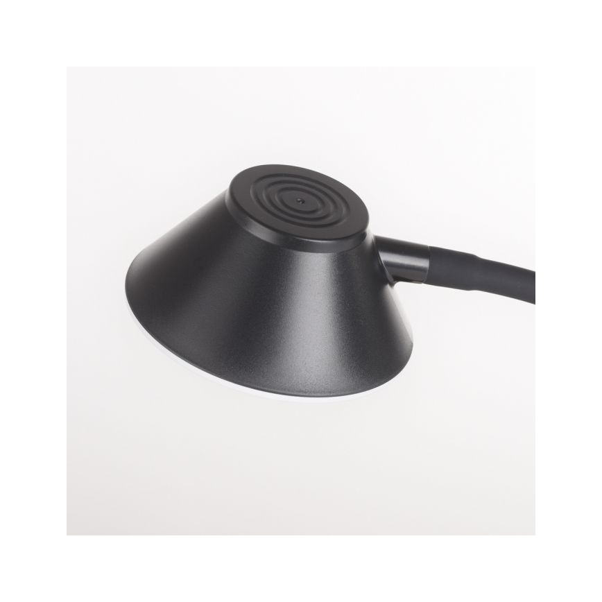 JUST LIGHT. 14414-18 - LED ρυθμιζόμενο, εύκαμπτο επιτραπέζιο φωτιστικό με έλεγχο αφής και ασύρματη φόρτιση PUCKI LED/4,5W/230V μαύρο