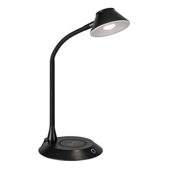 JUST LIGHT. 14414-18 - LED Ρυθμιζόμενο ευέλικτο επιτραπέζιο φωτιστικό με ασύρματη φόρτιση PUCKI LED/4,5W/230V μαύρο