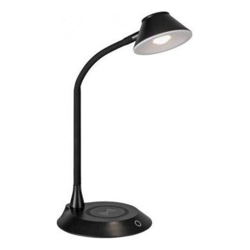JUST LIGHT. 14414-18 - Επιτραπέζια λάμπα ρυθμιζόμενης φωτεινότητας με ασύρματη φόρτιση PUCKI LED/4,5W/230V μαύρη