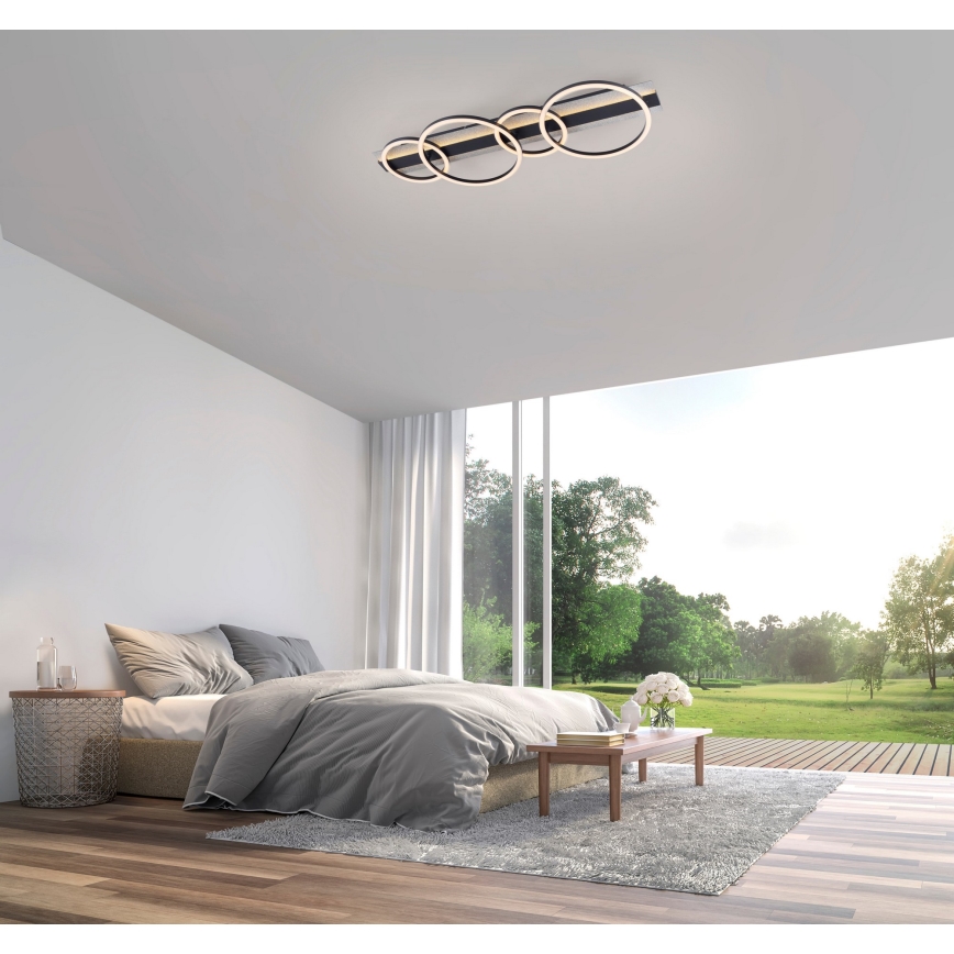 JUST LIGHT. 14426-21 - LED φωτιστικό οροφής CICHIO LED/37W/230V + LED/9,5W 30x86 cm μαύρο