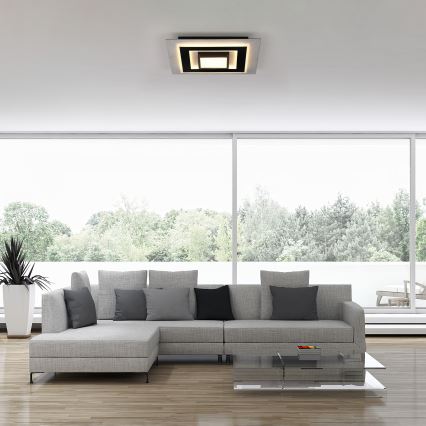 JUST LIGHT. 14439-21 - LED Φωτιστικό οροφής CICHIO LED/18,5W/230V + LED/9W 40x40 cm μαύρο