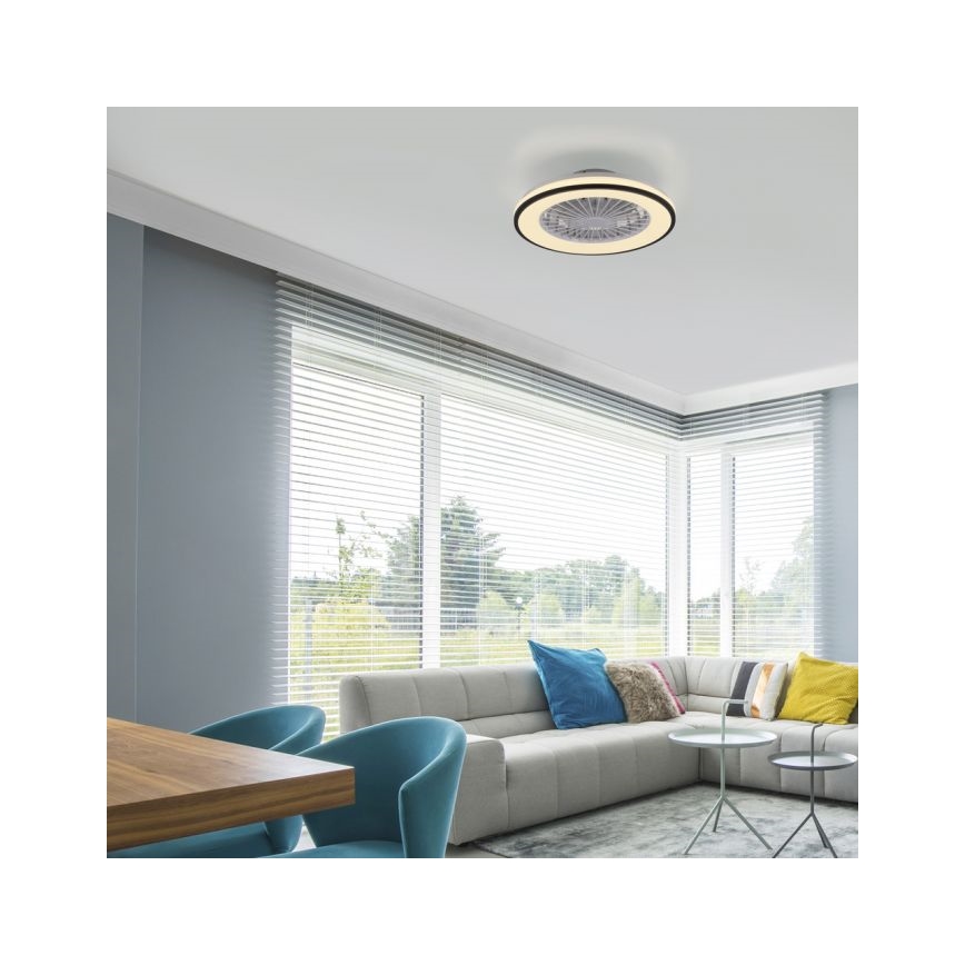 JUST LIGHT. 14447-18 - LED RGBW Dimmable ανεμιστήρας οροφής με ένα φωστικό LENO LED/44W/230V 3000-6500K διάμετρος 48,6 cm λευκό + τηλεχειριστήριο