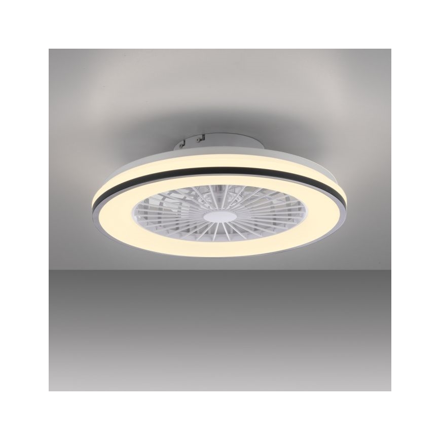 JUST LIGHT. 14447-18 - LED RGBW Dimmable ανεμιστήρας οροφής με ένα φωστικό LENO LED/44W/230V 3000-6500K διάμετρος 48,6 cm λευκό + τηλεχειριστήριο