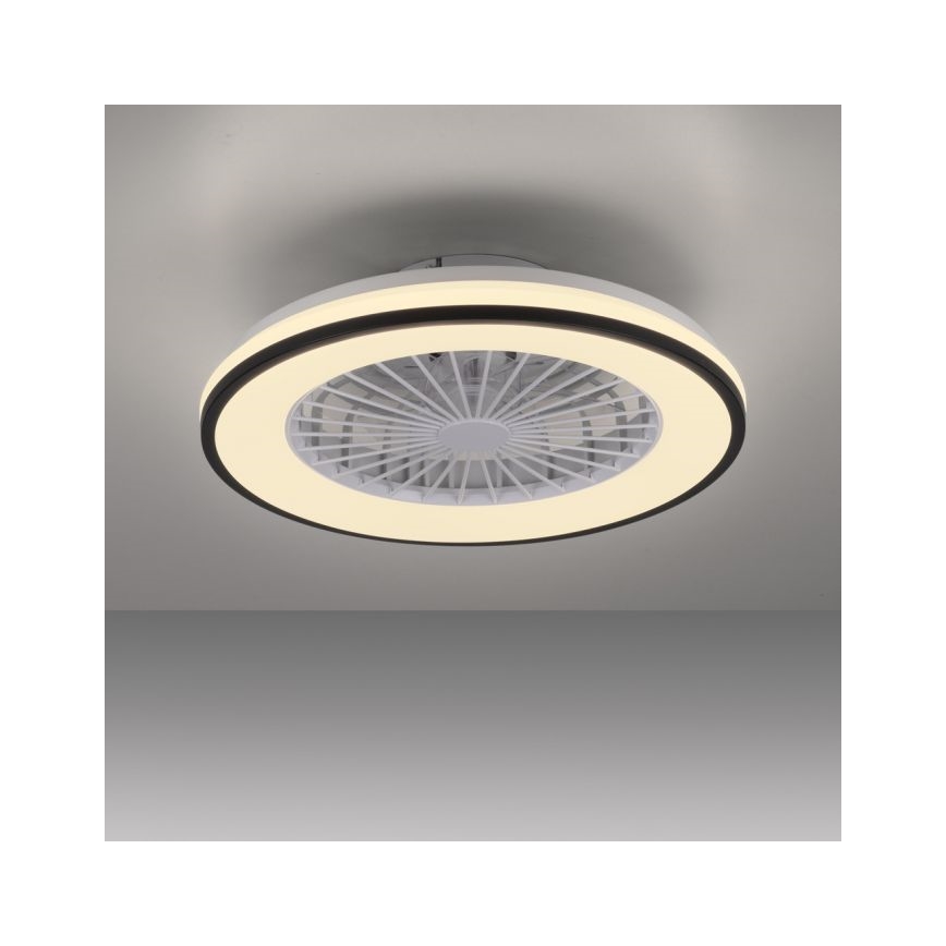 JUST LIGHT. 14447-18 - LED RGBW Dimmable ανεμιστήρας οροφής με ένα φωστικό LENO LED/44W/230V 3000-6500K διάμετρος 48,6 cm λευκό + τηλεχειριστήριο