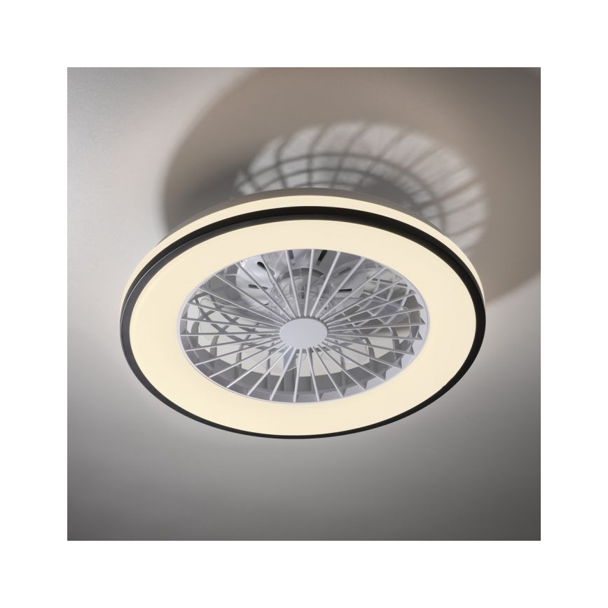 JUST LIGHT. 14447-18 - LED RGBW Dimmable ανεμιστήρας οροφής με ένα φωστικό LENO LED/44W/230V 3000-6500K διάμετρος 48,6 cm λευκό + τηλεχειριστήριο