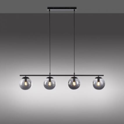 JUST LIGHT. 14604-18 - Κρεμαστό φωτιστικό οροφής WIDOW 4xE14/25W/230V μαύρο