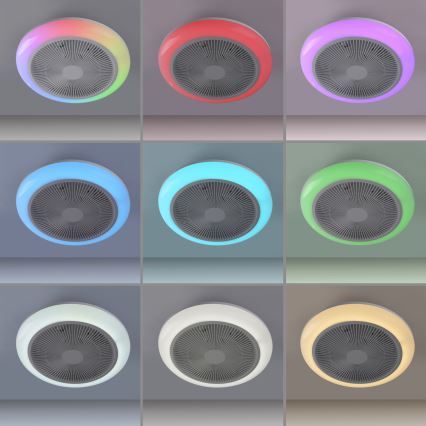 JUST LIGHT. 14623-16 - LED RGBW Ρυθμιζόμενος ανεμιστήρας οροφής με φως BRENDA LED/22W/230V 3000-6000K Ø 46 cm λευκό + τηλεχειριστήριο