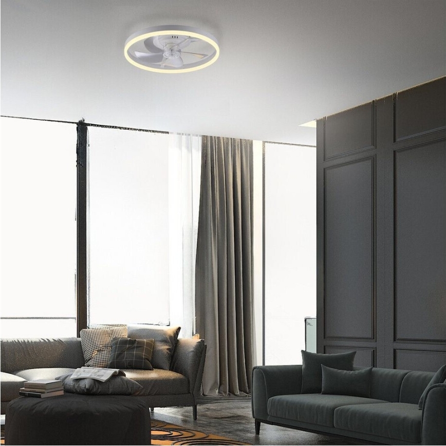 JUST LIGHT. 14624-16 - Ρυθμιζόμενος ανεμιστήρας οροφής με LED φωτισμό RITA LED/22W/230V 3000-6000K, διάμ. 50 cm, λευκό + τηλεχειριστήριο