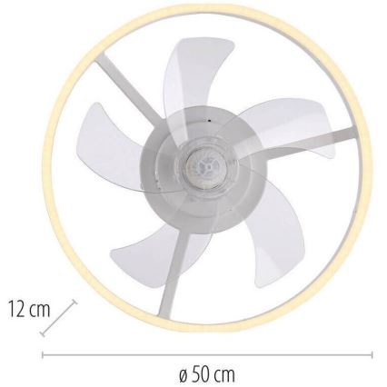 JUST LIGHT. 14624-16 - Ρυθμιζόμενος ανεμιστήρας οροφής με LED φωτισμό RITA LED/22W/230V 3000-6000K, διάμ. 50 cm, λευκό + τηλεχειριστήριο