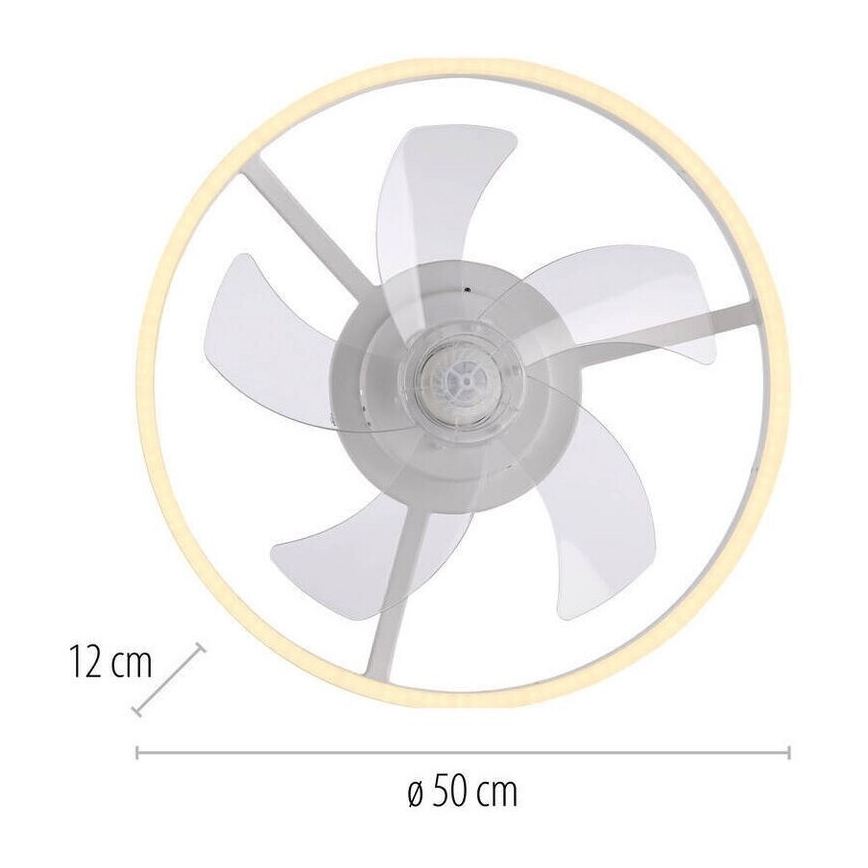 JUST LIGHT. 14624-16 - Ρυθμιζόμενος ανεμιστήρας οροφής με LED φωτισμό RITA LED/22W/230V 3000-6000K, διάμ. 50 cm, λευκό + τηλεχειριστήριο
