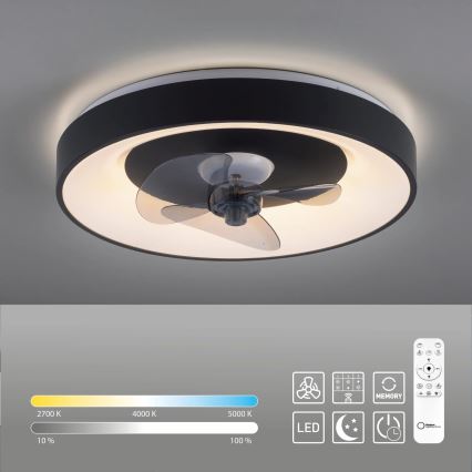 JUST LIGHT. 14644-18 - LED Φωτιστικό οροφής dimmable με ανεμιστήρα VENIKA LED/36W/230V διάμετρος 48,6 cm 2700-5000K + τηλεχειριστήριο