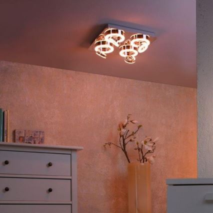 JUST LIGHT. 14662-17 - LED RGBW Dimmable σποτ TIM LOLASMART 4xLED/5,9/230V 2700-5000K + τηλεχειριστήριο