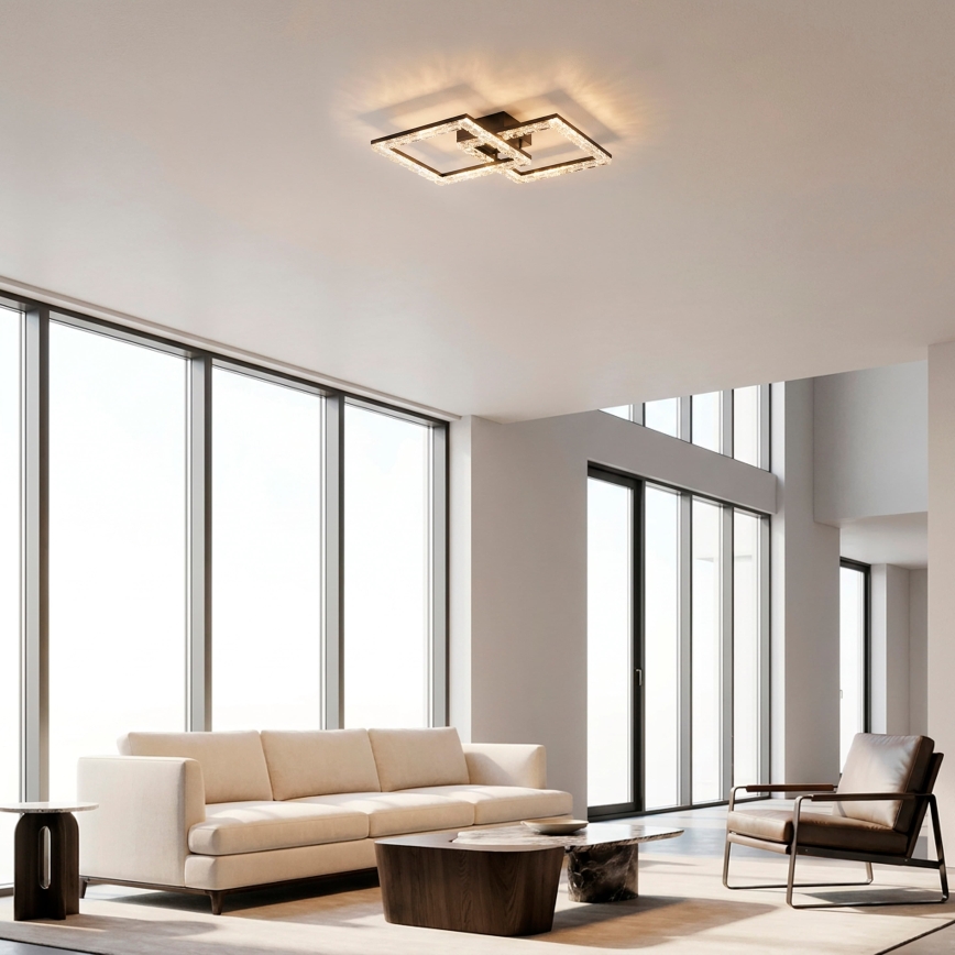 JUST LIGHT. 14732-18 - Φωτιστικό οροφής LED GLITRA LED/17,5W/230V 37,6x37,6 cm μαύρο