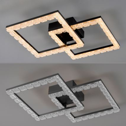 JUST LIGHT. 14732-18 - Φωτιστικό οροφής LED GLITRA LED/17,5W/230V 37,6x37,6 cm μαύρο