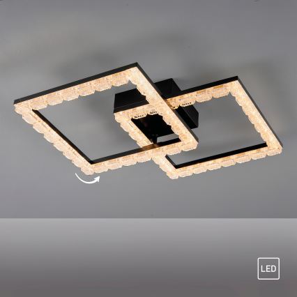 JUST LIGHT. 14732-18 - Φωτιστικό οροφής LED GLITRA LED/17,5W/230V 37,6x37,6 cm μαύρο