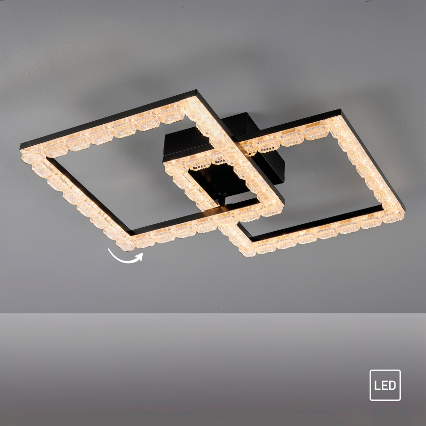 JUST LIGHT. 14732-18 - Φωτιστικό οροφής LED GLITRA LED/17,5W/230V 37,6x37,6 cm μαύρο