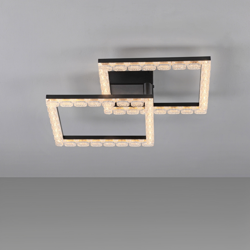 JUST LIGHT. 14732-18 - Φωτιστικό οροφής LED GLITRA LED/17,5W/230V 37,6x37,6 cm μαύρο