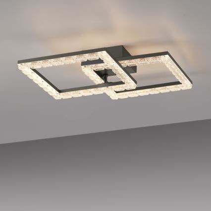 JUST LIGHT. 14732-18 - Φωτιστικό οροφής LED GLITRA LED/17,5W/230V 37,6x37,6 cm μαύρο