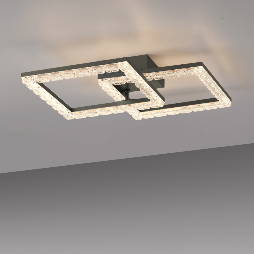 JUST LIGHT. 14732-18 - Φωτιστικό οροφής LED GLITRA LED/17,5W/230V 37,6x37,6 cm μαύρο