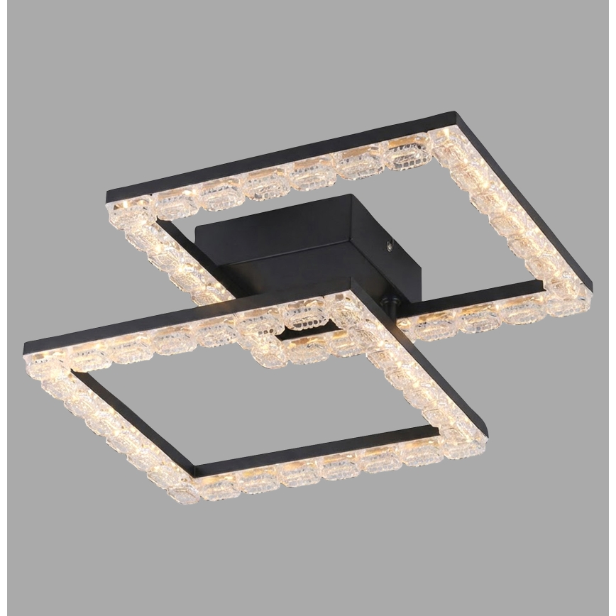 JUST LIGHT. 14732-18 - Φωτιστικό οροφής LED GLITRA LED/17,5W/230V 37,6x37,6 cm μαύρο