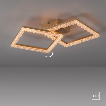 JUST LIGHT. 14732-60 - LED φωτιστικό οροφής GLITRA LED/17,5W/230V 37,6x37,6 cm χρυσό