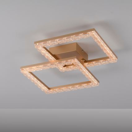 JUST LIGHT. 14732-60 - LED φωτιστικό οροφής GLITRA LED/17,5W/230V 37,6x37,6 cm χρυσό