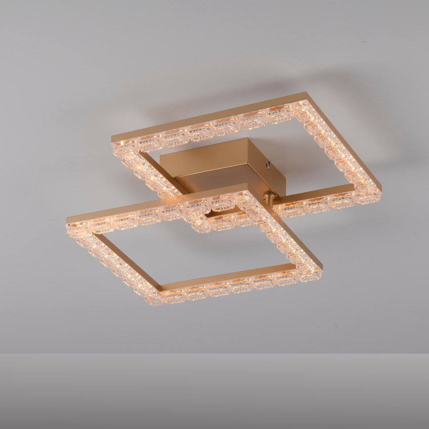 JUST LIGHT. 14732-60 - LED φωτιστικό οροφής GLITRA LED/17,5W/230V 37,6x37,6 cm χρυσό