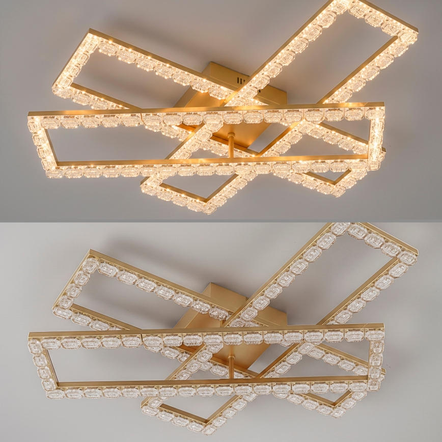 JUST LIGHT. 14733-60 - Φωτιστικό οροφής LED GLITRA LED/35W/230V 57,25x72,05 cm χρυσό