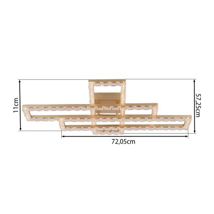 JUST LIGHT. 14733-60 - Φωτιστικό οροφής LED GLITRA LED/35W/230V 57,25x72,05 cm χρυσό