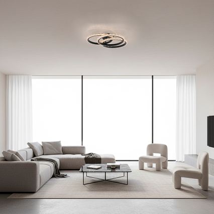 JUST LIGHT. 14734-18 - LED Φωτιστικό οροφής GLITRA LED/37W/230V διάμ. 50 cm μαύρο