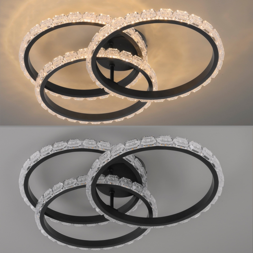 JUST LIGHT. 14734-18 - LED Φωτιστικό οροφής GLITRA LED/37W/230V διάμ. 50 cm μαύρο