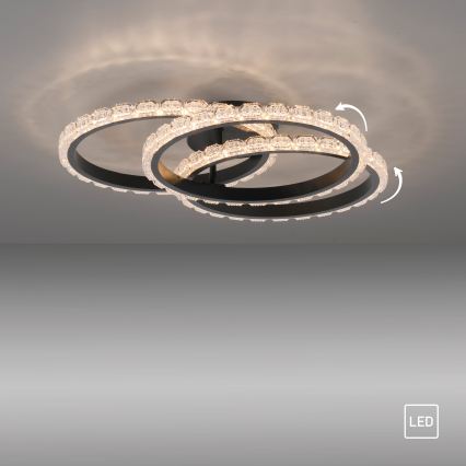 JUST LIGHT. 14734-18 - LED Φωτιστικό οροφής GLITRA LED/37W/230V διάμ. 50 cm μαύρο